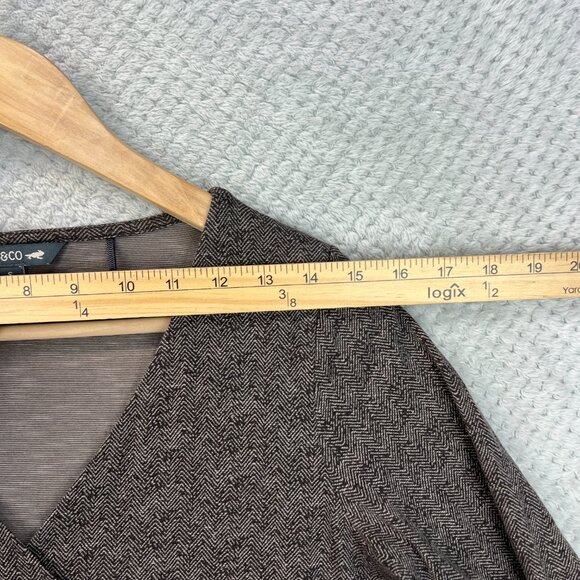 Toad&Co Womens Dress Herringbone V Neck Half Sleeve Belted Organic Cotton Small - Picture 10 of 15